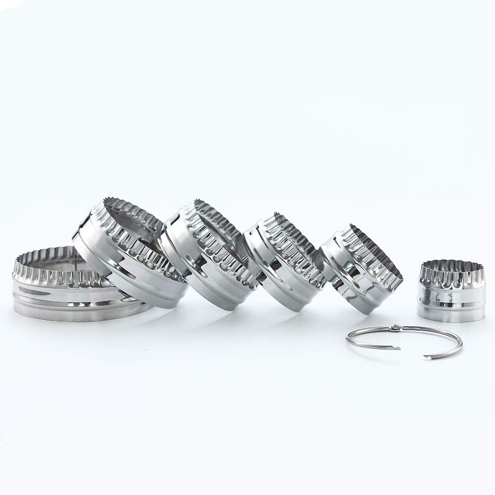 6-Piece Round Fluted Stainless Steel Cookie Cutter Set – Multiple Size Biscuit Rings – For Baking, Cookies, Pies & Fondant