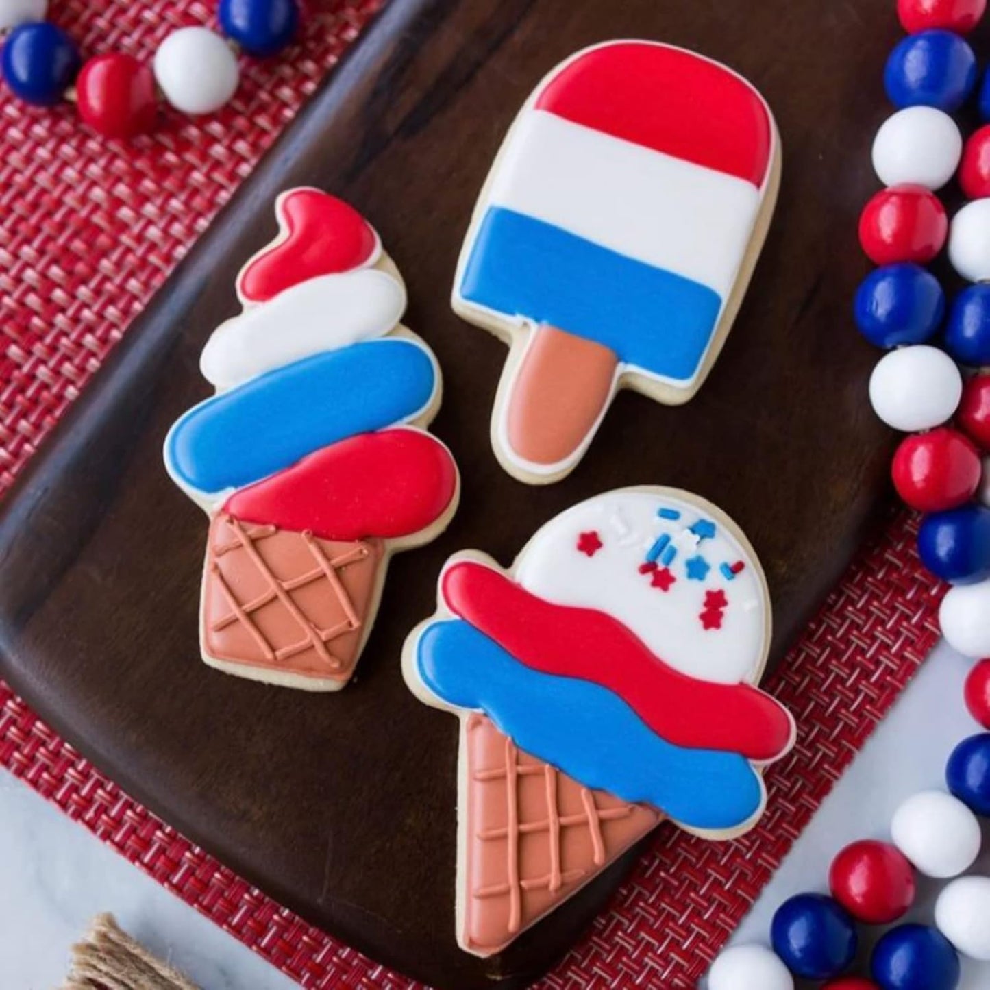 4-Piece Ice Cream Shape Stainless Steel Cookie Cutter Set | Food-Grade Material | Multiple Sizes & Designs | Perfect for Cookies, Fondant, Sandwiches & Pet Treats